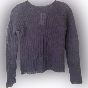 Banana Republic navy knit lightweight mohair pullover sweater